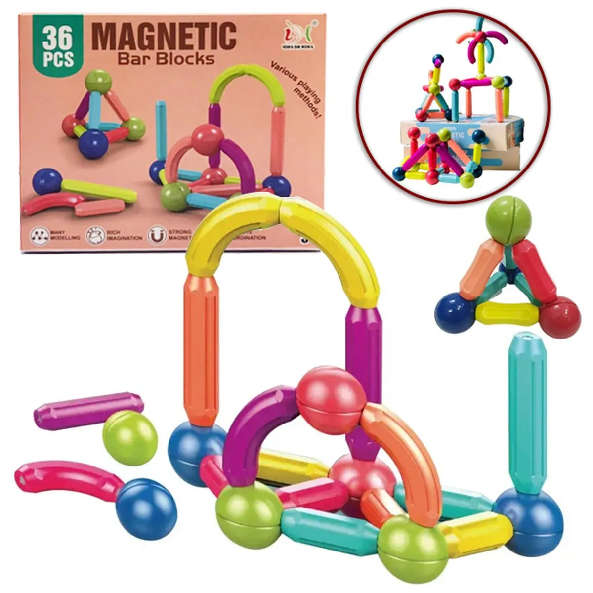 Magnetic Building Set 36 Pcs